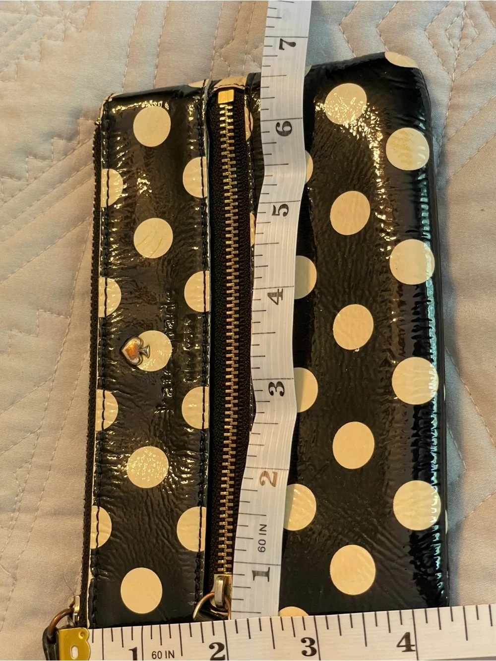 kate spade Black Polka Dot Patent Leather Wristlet